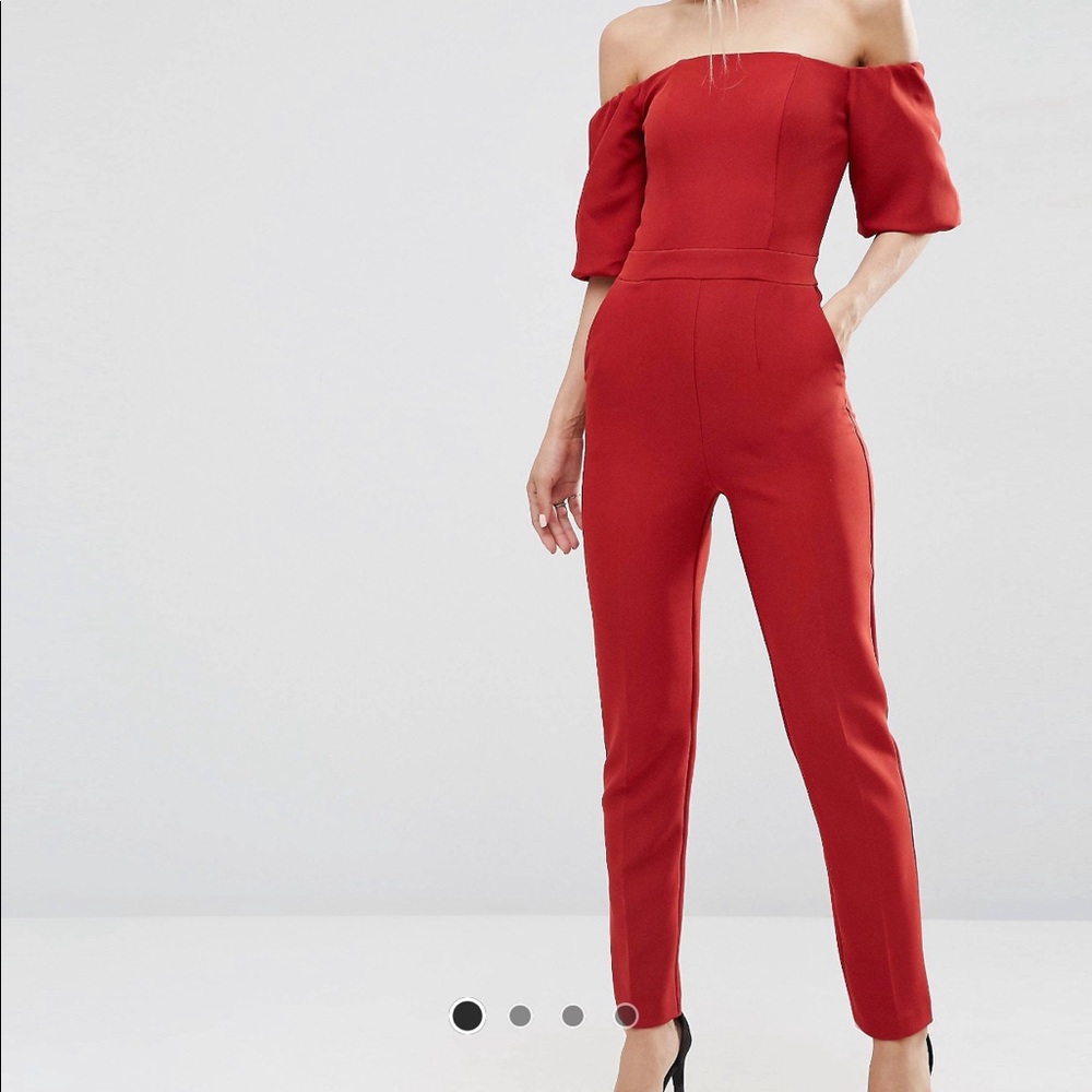 ASOS Off Should Bardot Jumpsuit